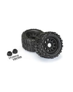 Proline 10155-10 Trencher HP 3.8in Belted Tyres Mounted on Raid 8x32 Wheels, 17mm Hex, F/R (2pcs)