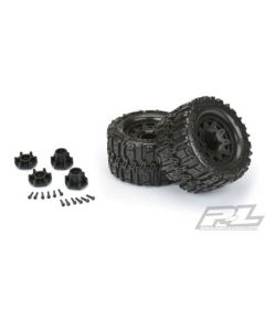 PROLINE 10168-10 TRENCHER 2.8 BELTED TIRES MOUNTED RAID REMOVABLE HEX BLACK WHEELS 2pcs 1/10
