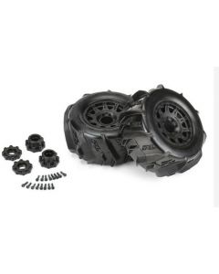 Proline 1019210 Dumont F/R 3.8" MT Tires Mounted 17mm Black Raid (2) 1/8
