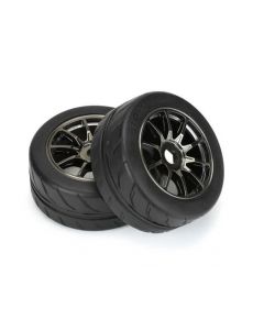 Proline 10199-11 1/7 Toyo Proxes R888R S3 F/R 42/100 2.9in Belted Tyres Mounted on 17mm Spectre Satin Gunmetal Wheels, 2pcs 