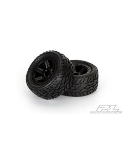 Proline 1071-11 Dirt Hawg I Off-Road Tire w/Desperado Black Wheel (2) 1/16