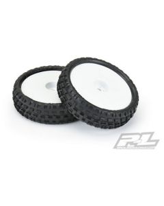 Proline 8230-13 WEDGE SQUARED 2.2" 2WD Z3 (MEDIUM) OFF-ROAD CARPET BUGGY TIRES MOUNTED ON VELOCITY FRONT WHITE WHEELS (2) 1/10