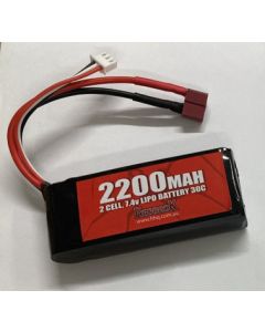 Redback Lipo Battery 7.4V 2200mAh 30C, Traxxas 1/16  Size