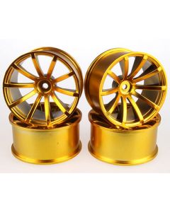 SPEEDLINE SL037GO8 10-Spoke Wheel 2.2" Offset 7 (4pcs/ Chrome-Gold) 1/10