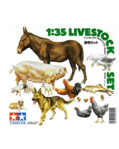 Tamiya 35128 Livestock Set Plastic Model Kit 1/35