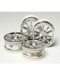 Tamiya 53860 24mm 10-Spoke Wheels 4pcs Metal Plated/ 0 Offset  1/10