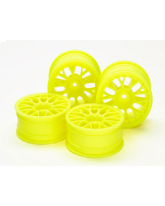 Tamiya 54850 24mm Med-Narrow Mesh Wheels (Offset +2, Fluorescent Yellow, 4pcs) 1/10