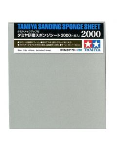 Tamiya 87170 Sanding Sponge Sheet 2000 (114x140mm/ 5mm Thick) 1pc