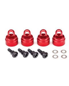 Traxxas 3767X Shock caps, aluminum (red-anodized) (4) (fits all Ultra Shocks)