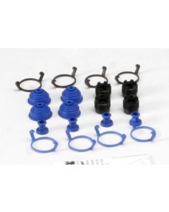Traxxas 5378X Pivot ball caps (4)/ dust boots, rubber (4)/ dust plugs, rubber (4)/ dust boot retainers, black (4), blue (4) (2 pkgs. req. to complete truck)