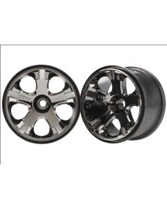 Traxxas 5577A Wheels, All-Star 2.8" (black chrome) (nitro front) (2)