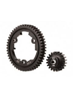 Traxxas 6450 Spur gear 50T (machined, hardened steel) (wide-face)/ pinion 20T (1.0 metric pitch) (fits 5mm shaft)/ set screw