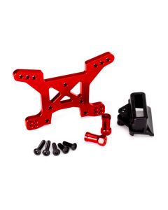 Traxxas 6739R Shock tower, front, 7075-T6 aluminum (red-anodized) (1)/ body mount bracket (1)