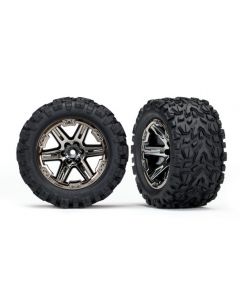 Traxxas 6773X Tires & wheels, assembled, glued (2.8") (RXT black chrome wheels, Talon EXT tires, foam inserts)  2pcs