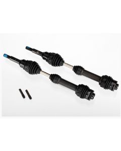 Traxxas 6851R Driveshafts, front, steel-spline constant-velocity (complete assembly) (2)