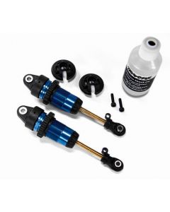 Traxxas 7461 Shocks, GTR long blue-anodized, PTFE-coated bodies with TiN shafts (fully assembled, without springs) (2)