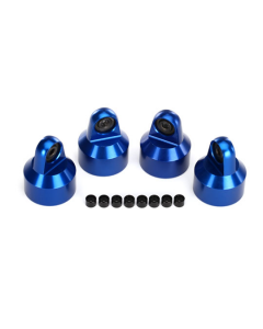 Traxxas 7764A Shock caps, alu (blue-anodized), GTX shocks (4)/ spacers (8)