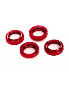 Traxxas 7767R Spring retainer (adjuster), red-anodized alu, GTX shocks (4) (assembled w/o-ring)
