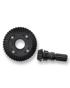 Traxxas 7777X Ring gear, differential/ pinion gear, differential (machined, spiral cut) (front)