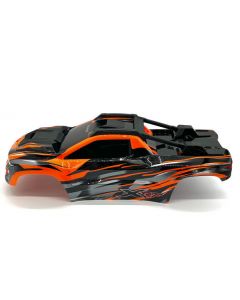 Traxxas 7812T Painted Body, XRT®, orange (decals applied) (assembled with front & rear body supports for clipless mounting, roof & hood skid pads) 1/6