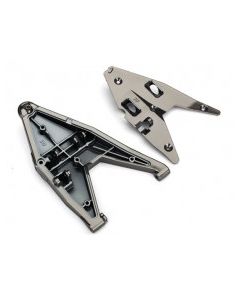 Traxxas 8532X Suspension arm, lower right/ arm insert (satin black chrome-plated) (assembled w/hollow ball)