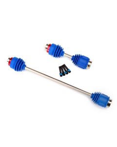 Traxxas 8655R Driveshafts, center E-Revo (steel constant-velocity) front (1)/ rear (1) (assembled with inner and outer dust boots, for E-Revo)