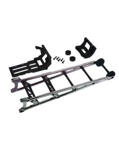 Traxxas 9460X Wheelie bar, black chrome (assembled)/ wheelie bar mount