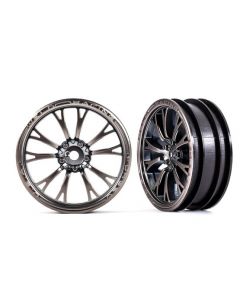 Traxxas 9472A Wheels, Weld satin black chrome for drag racing (front) (2) 1/10