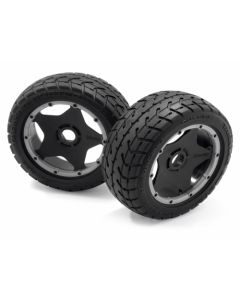 HPI 4742 MOUNTED TARMAC BUSTER RIB TIRE M COMPOUND/FRONT (2) 1:5