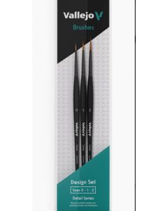 Vallejo B02991 Brushes: Detail Design Set - Synthetic fibers (Sizes 0, 1 & 2)