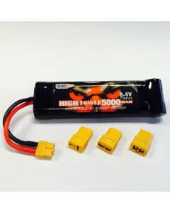 Gen2   8.4V  5000mAh NiMh Flat Pack Battery XT60 / Multiconnector Adaptors