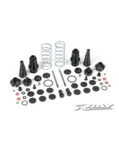 Xray 358104 XB9 Front Shock Absorbers + Boots Complete Set (2)