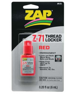 Zap PT-71 Z-71 Thread Locker Red (6ml) (Permanent)